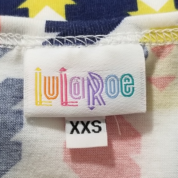 Lularoe Irma NWOT High-Low Tunic Pink/Blue/Gold - Picture 6 of 8